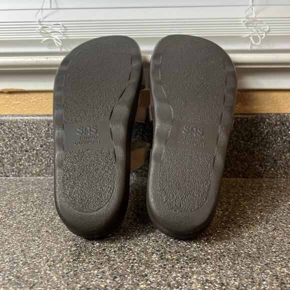 SAS Tripad Comfort Beige Womens Size 9 M Leather Sandals Slip On Slides Open Toe - Picture 9 of 10